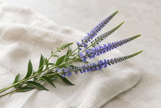 Blue vervain with slender violet-blue flowering spikes