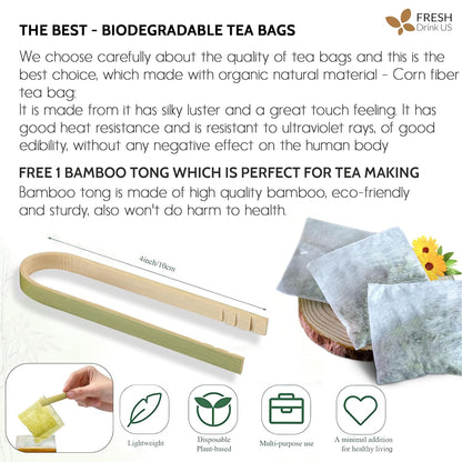 Burdock Root Tea Bags, 100% Natural & Pure from Burdock Root. Burdock Root Herbal Tea. Burdock Root Tea. No Sugar, No Caffeine, No Gluten, Vegan.