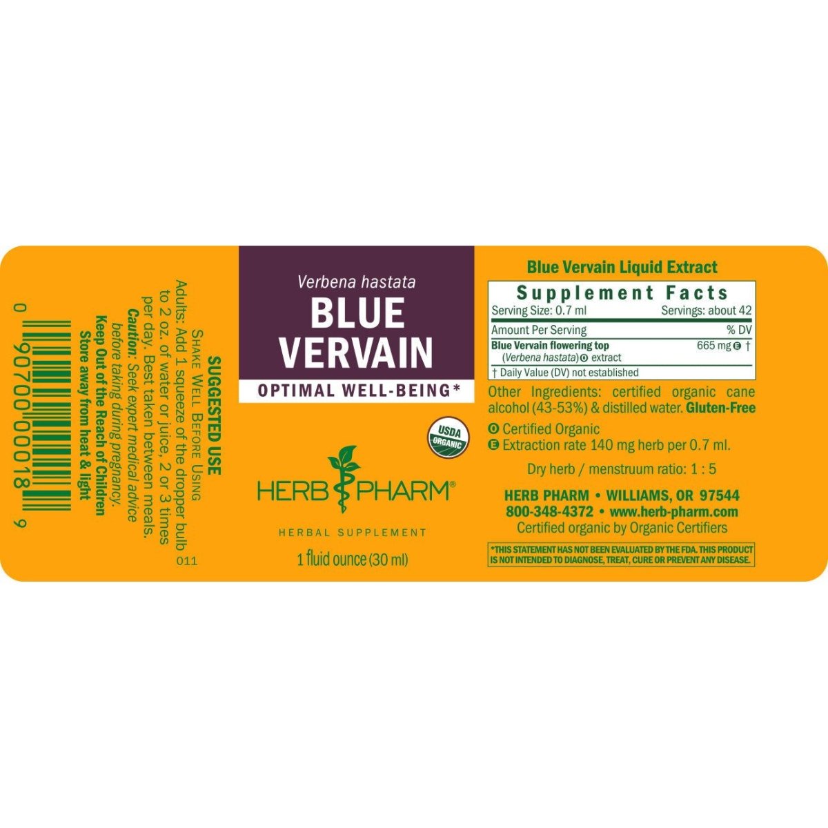 Herb Pharm Blue Vervain 1oz